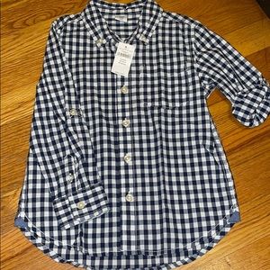 NEW Blue and white plaid button down
